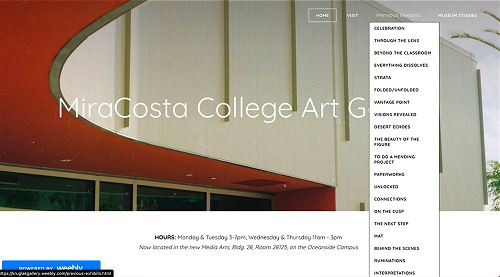 MCC Art Gallery Home Page Before