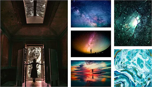 Images that make up the composition 'Free'