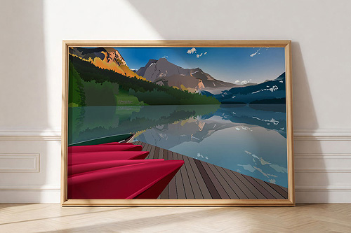 Final Landscape illustration in a frame